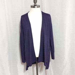Worthington - Long Sleeve Open Front Cardigan With Zipper Feature